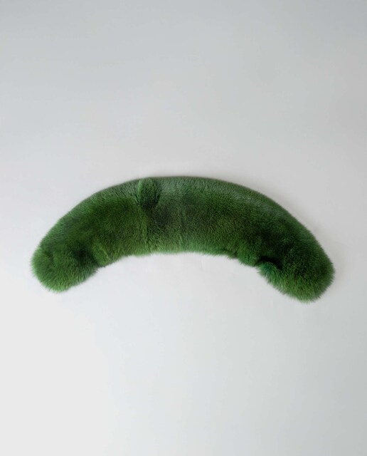 Imagen 0 de Estola de pelo de zorro en color verde oscuro