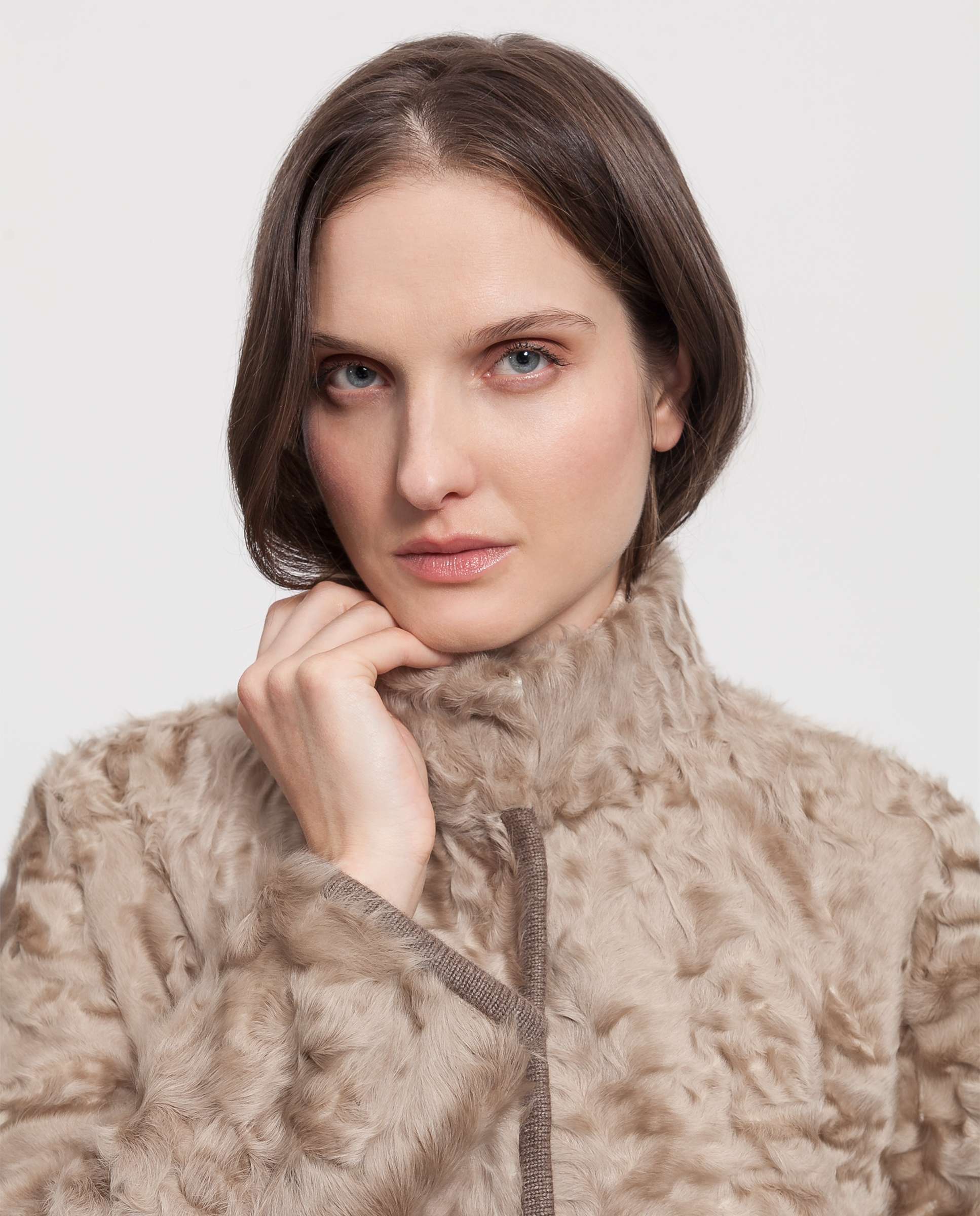 Abrigo de pelo de mujer de piel de cordero reversible - De la Roca - Beige Beige-3