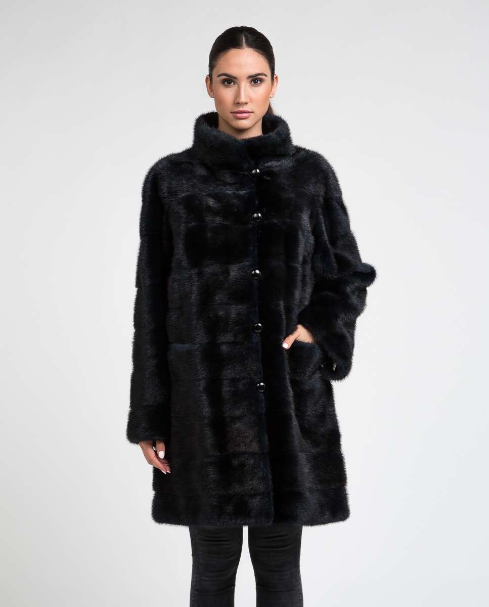 Abrigo de pelo de mujer de visón reversible gabardina · De la Roca