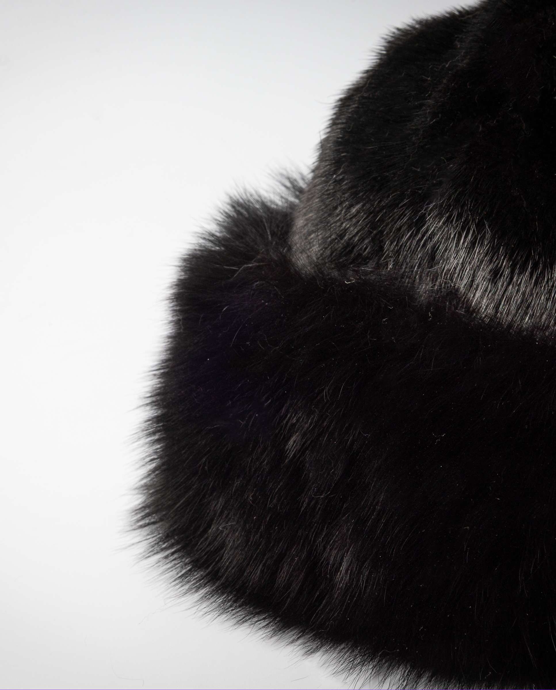 Gorro de mujer de pelo de visón y zorro tricotado en color - De la Roca - Negro Negro-5