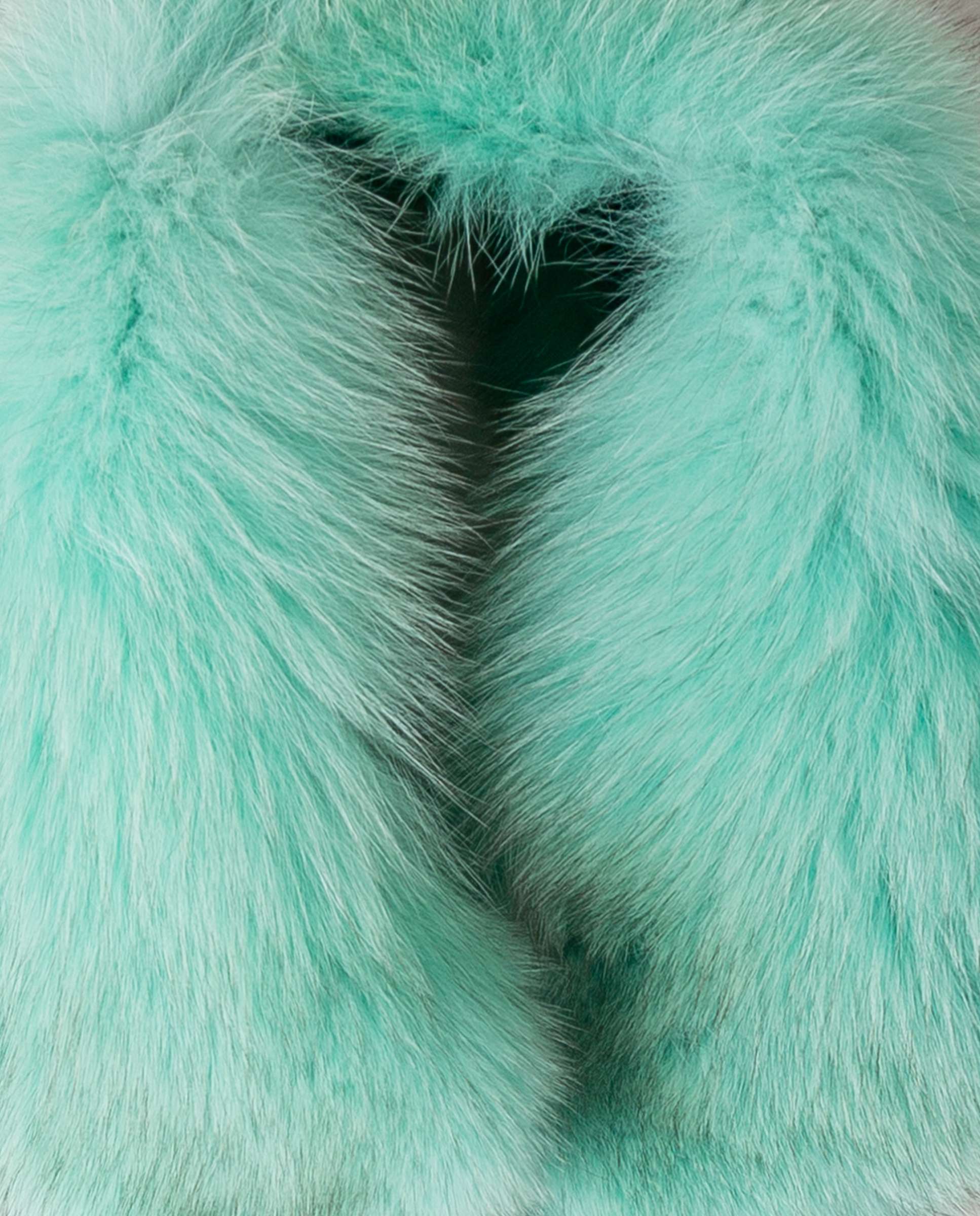 Imagen 2 de Cuello de pelo de zorro en color - De la Roca - Verde Verde