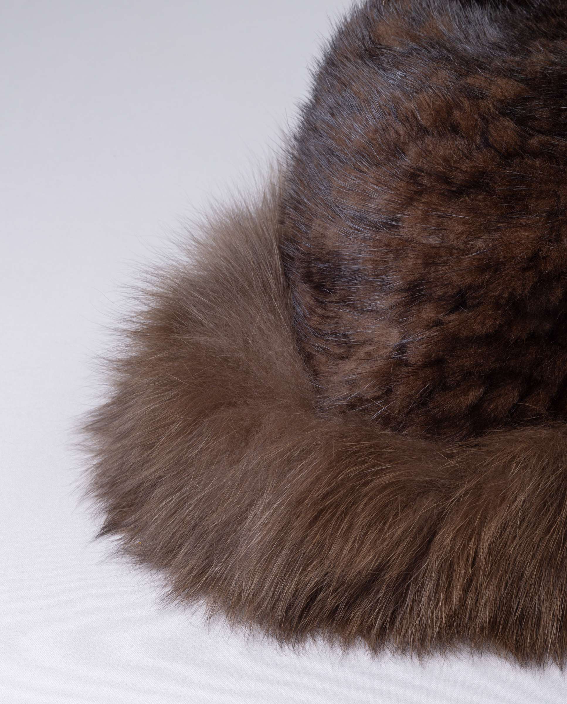 Gorro de mujer de pelo de visón tricotado - De la Roca - Marrón oscuro Marrón oscuro-3