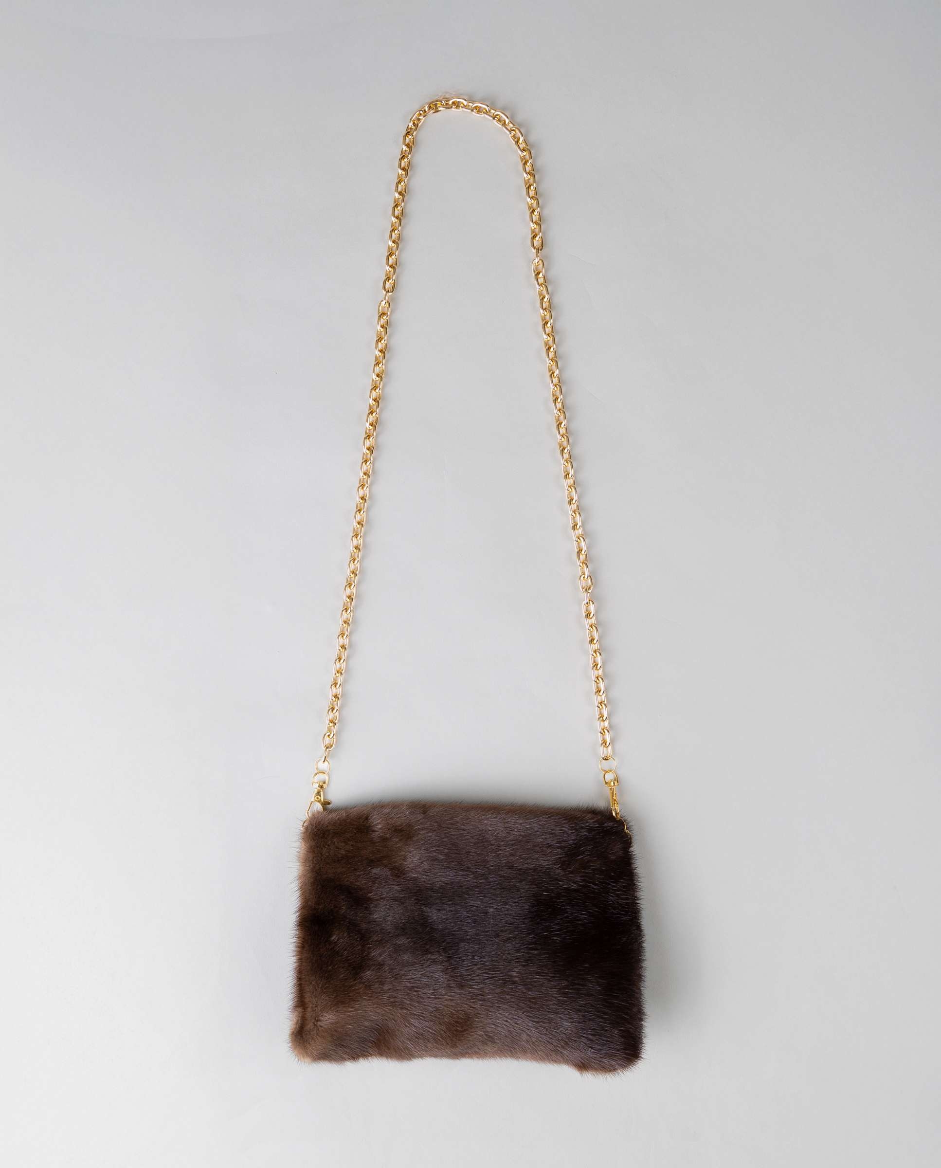 Imagen 0 de Bolso de mano de pelo de visón con asa bandolera Marrón