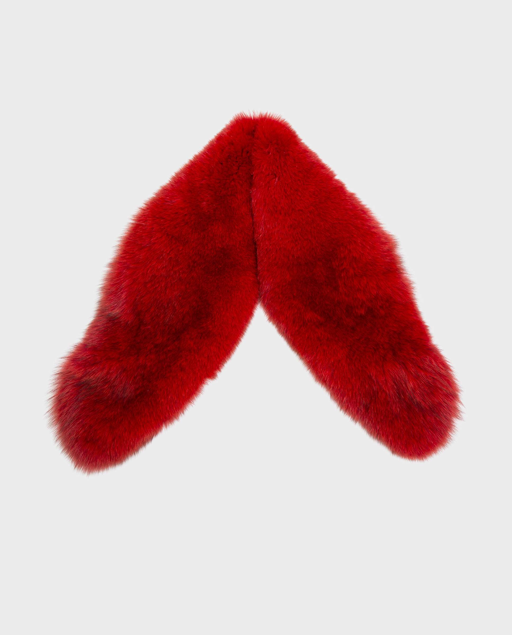 Estola de pelo de zorro en color - De la Roca - Rojo Rojo-1