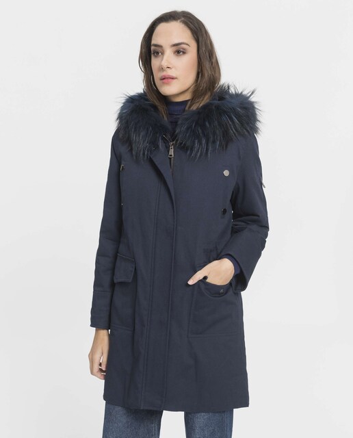 Imagen 0 de Parka de mujer con forro de conejo y capucha