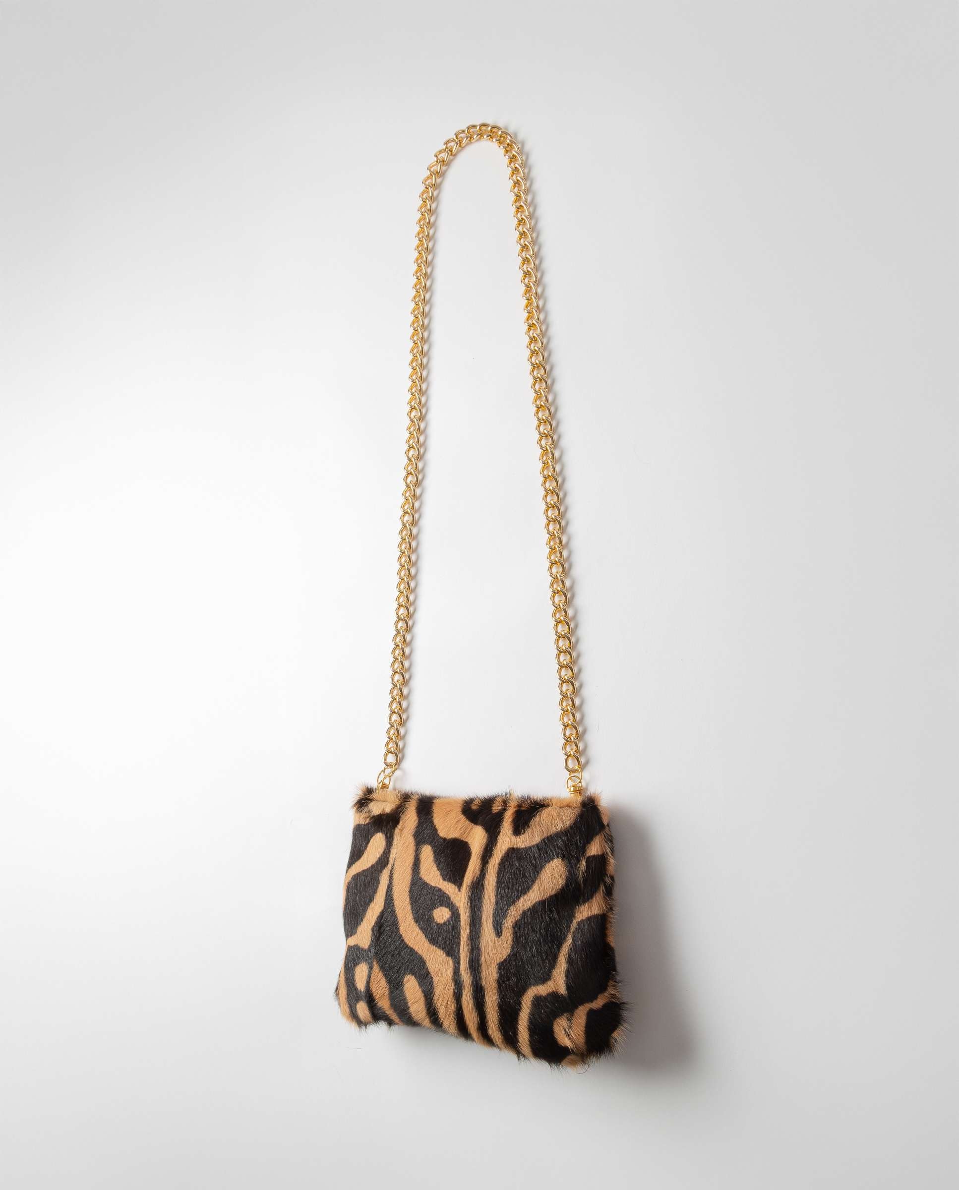 Bolso multiposición de pelo de kid estampado - De la Roca - Burdeos Burdeos-3