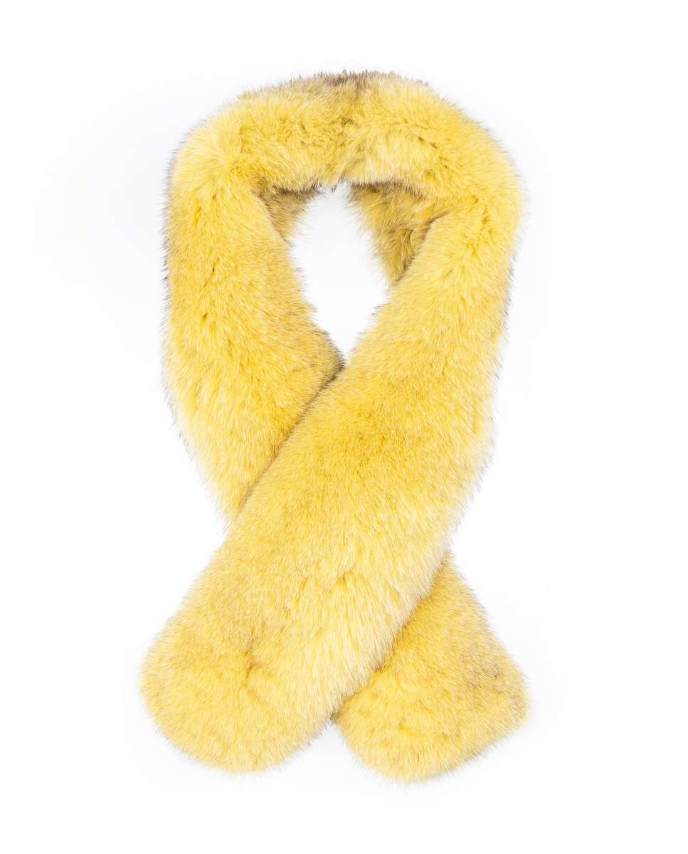 Estola de pelo de zorro en color - De la Roca - Amarillo Amarillo-1