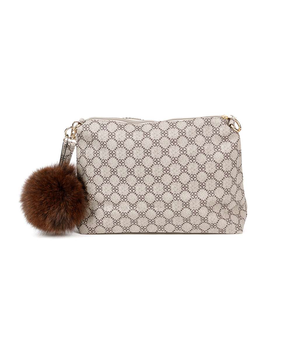 Imagen 0 de Bolso de mano en color beige con cierre cremallera Beige