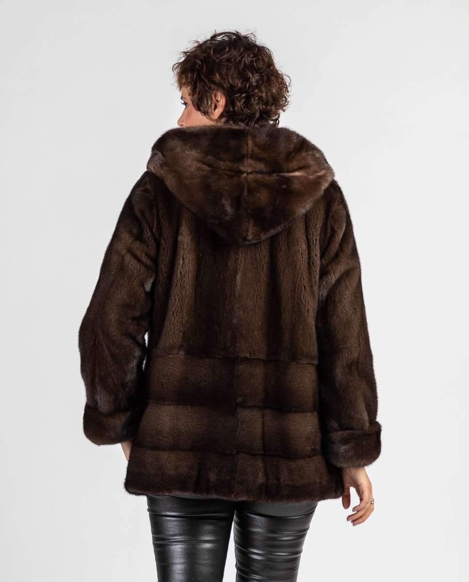 Chaqueta de pelo de mujer de visón con capucha · De la Roca · El
