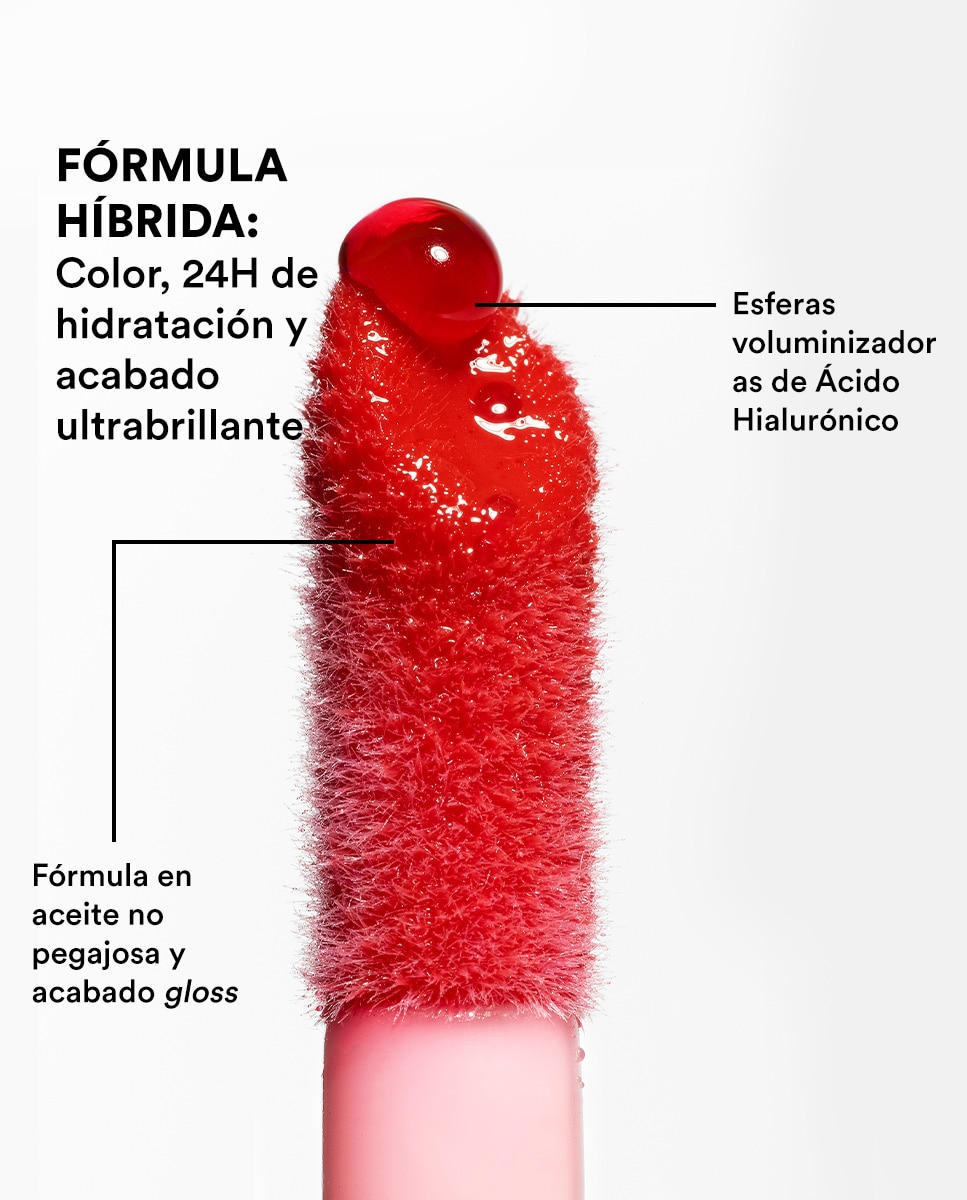 Imagen 3 de Aceite labial ligero super hidratante 24H The Color Lip Oil 4ml 3INA - 100 100