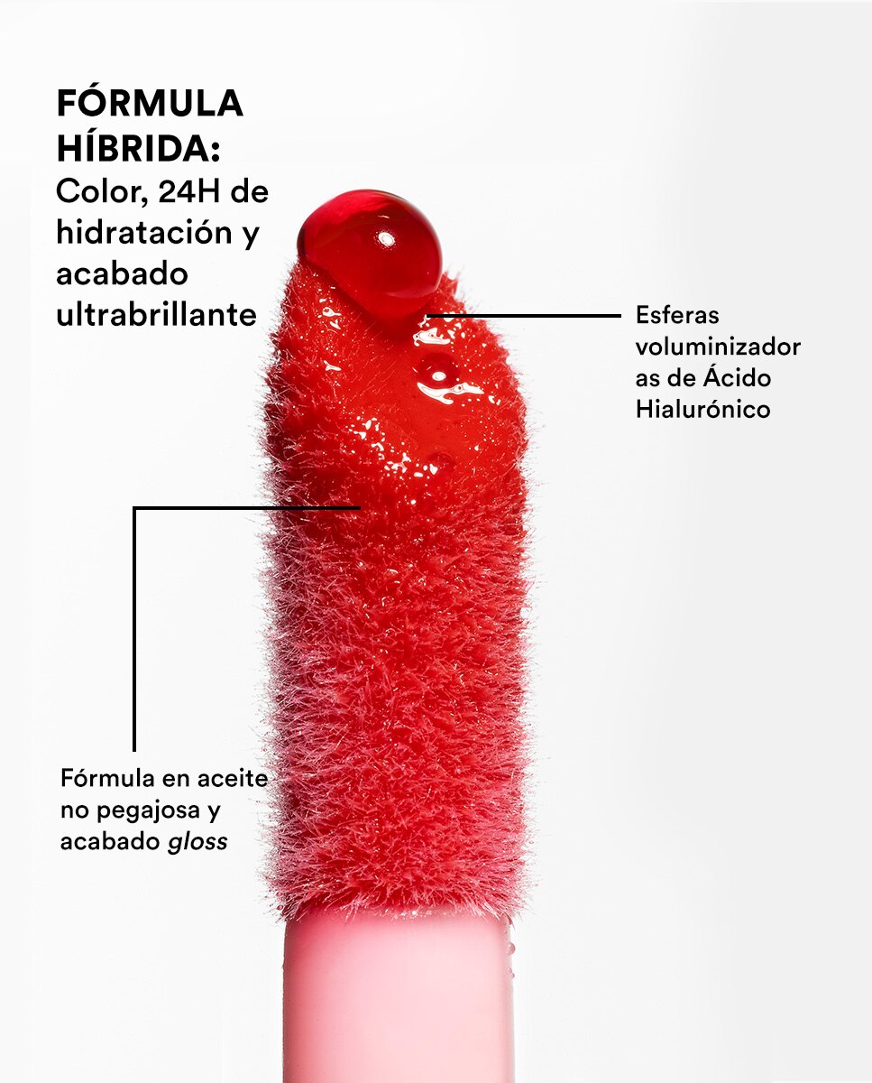 Imagen 3 de Aceite labial ligero super hidratante 24H The Color Lip Oil 4ml 3INA - 575 575