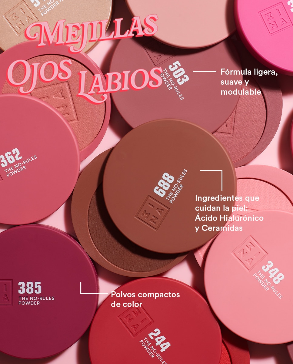 Polvo compacto de color 3 en 1 para ojos, labios y mejillas The No-Rules Powder 3INA - 210 210-4
