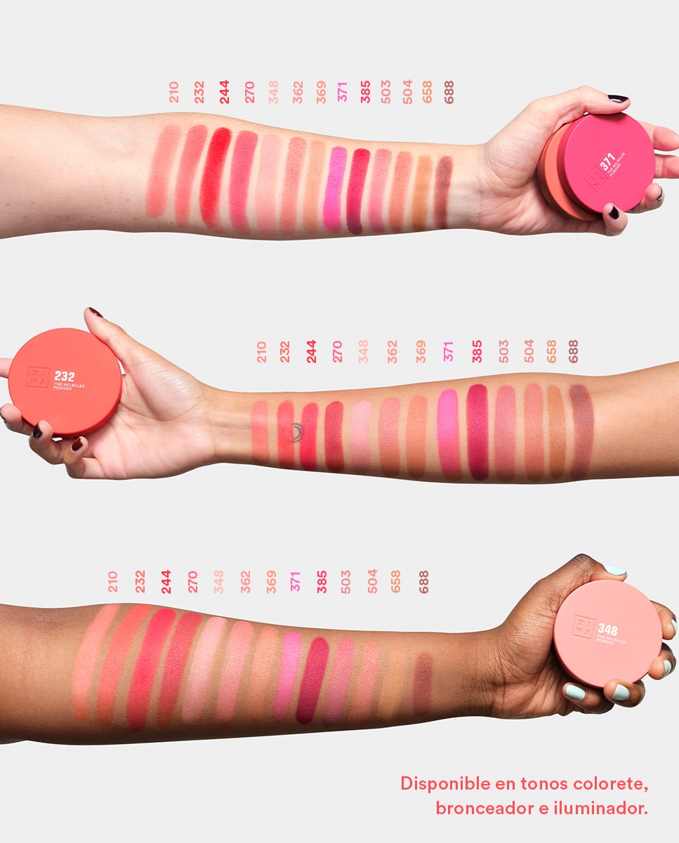 Polvo compacto de color 3 en 1 para ojos, labios y mejillas The No-Rules Powder 3INA - 270 270-3