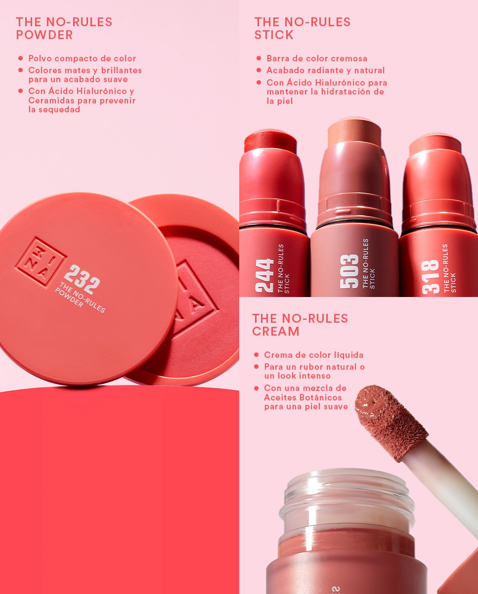 Polvo compacto de color 3 en 1 para ojos, labios y mejillas The No-Rules Powder 3INA - 270 270-5