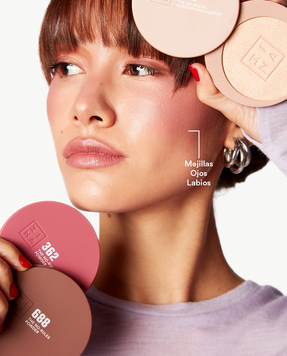 Polvo compacto de color 3 en 1 para ojos, labios y mejillas The No-Rules Powder 3INA - 688 688-2