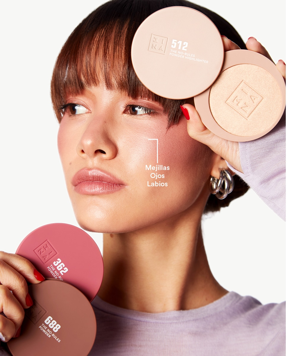 Polvo iluminador 3 en 1 para ojos, labios y mejillas The No-Rules Powder Highlighter 3INA - 512 512-2