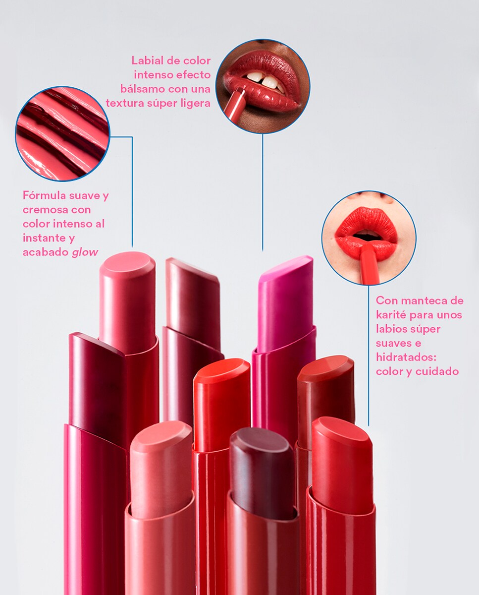 Labial hidratante de color y acabado glow The Color Lip Glow 3INA 254-3