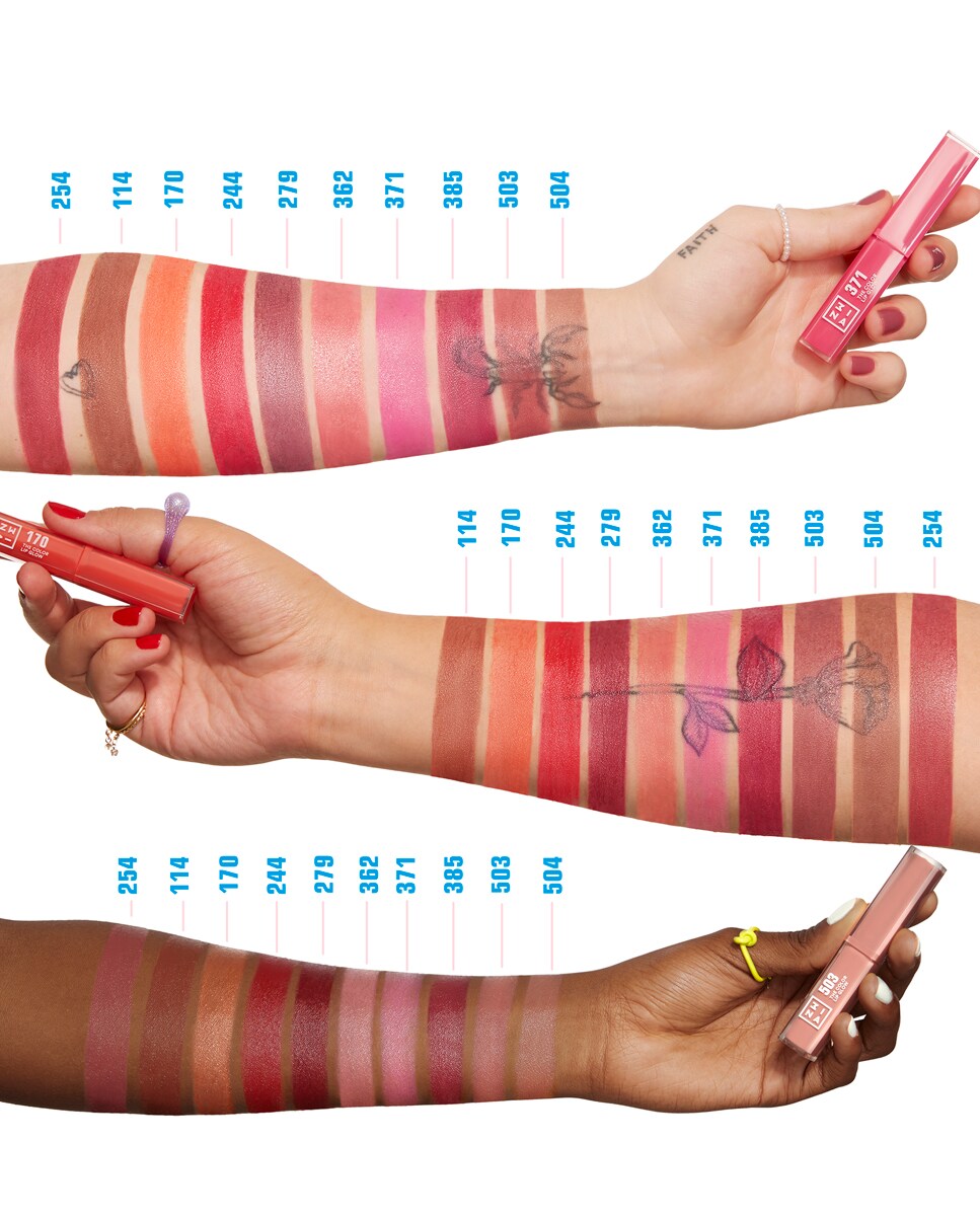 Labial hidratante de color y acabado glow The Color Lip Glow 3INA 254-5