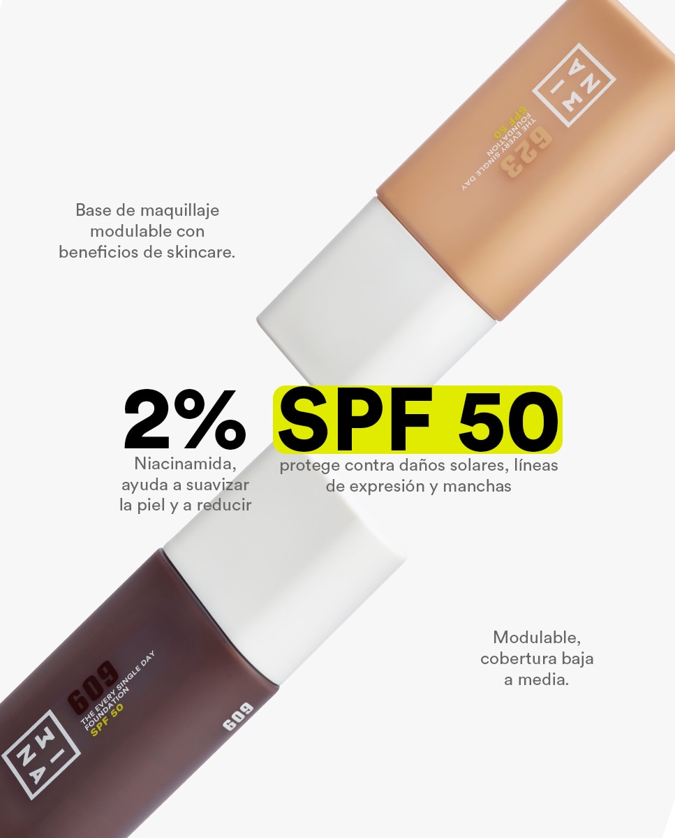 Imagen 4 de Base de maquillaje The Every Single Day Foundation SPF50 3INA - 625 625
