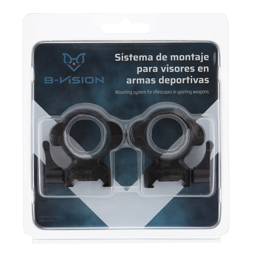 Anillas desmontables para Weaver y Picatinny 30 mm Media B-Vision - Negro Negro-4