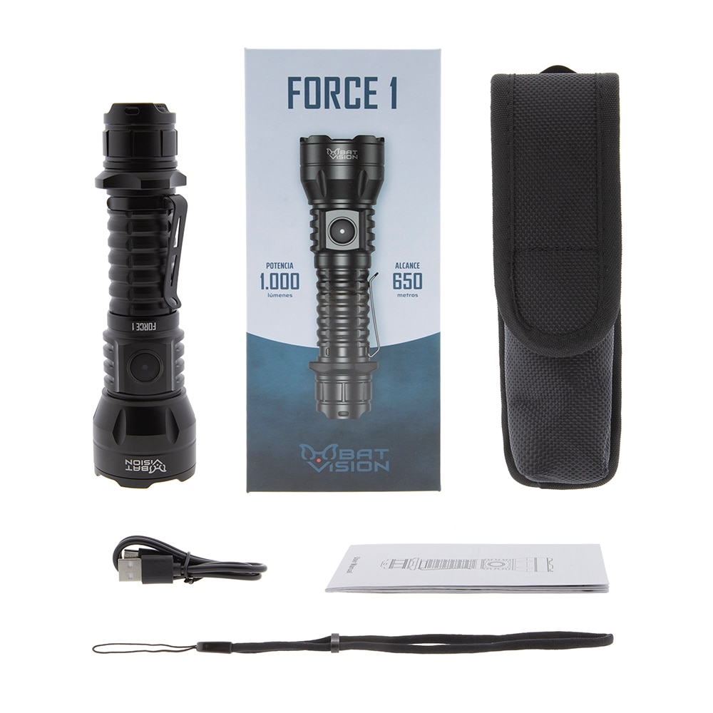 Linterna de largo alcance Force One B-Vision - Negro Negro-4