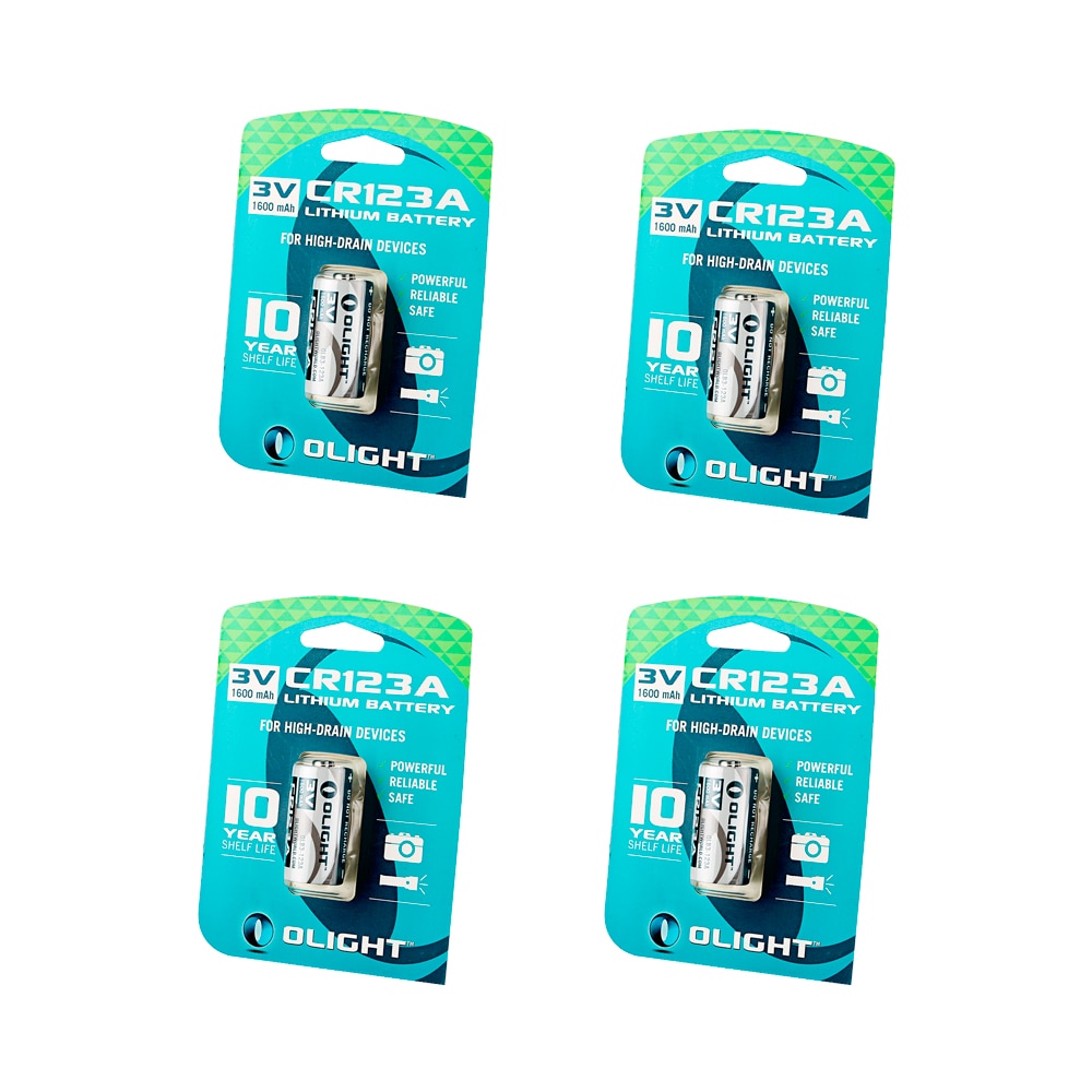 Olight - Pack de 4 pilas de litio CR123A 3,0 V 1,500 mAh Olight.