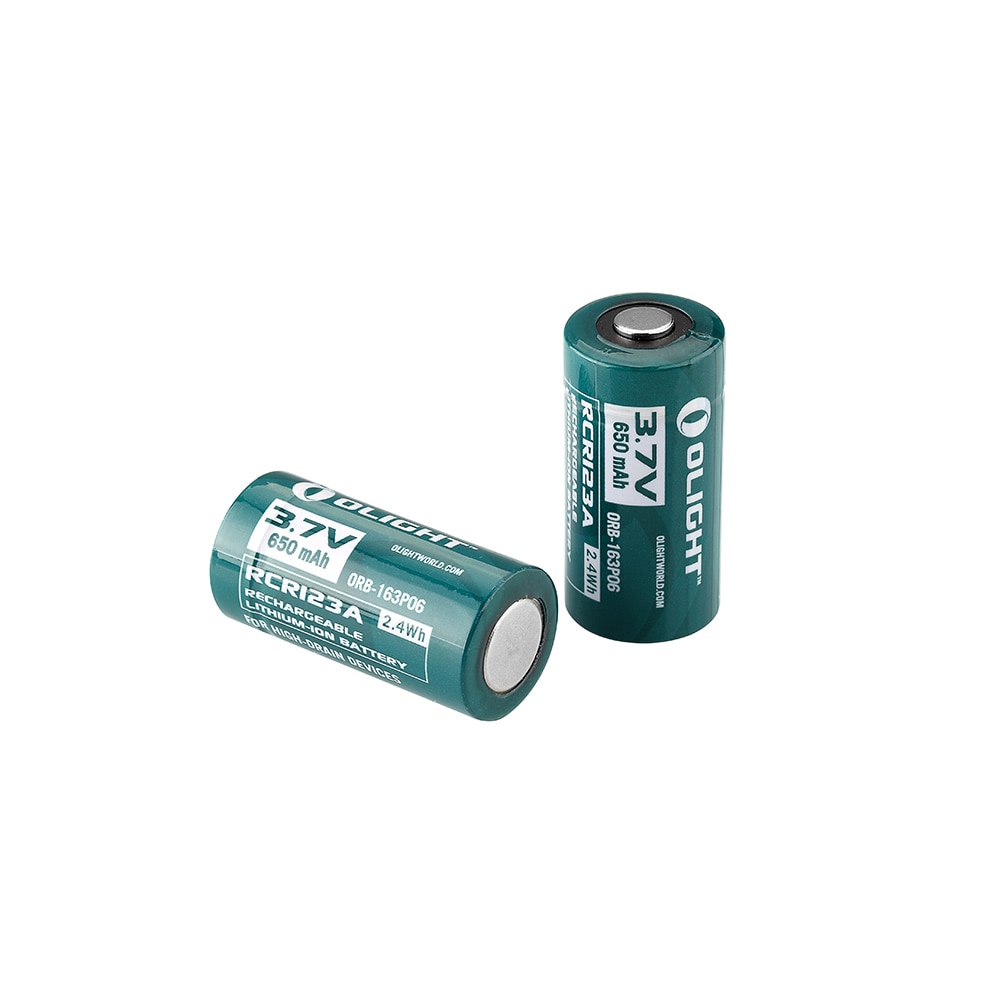Pack 2 pilas recargable RCR123 3,7 V 650 mAh Olight - Verde Verde-4