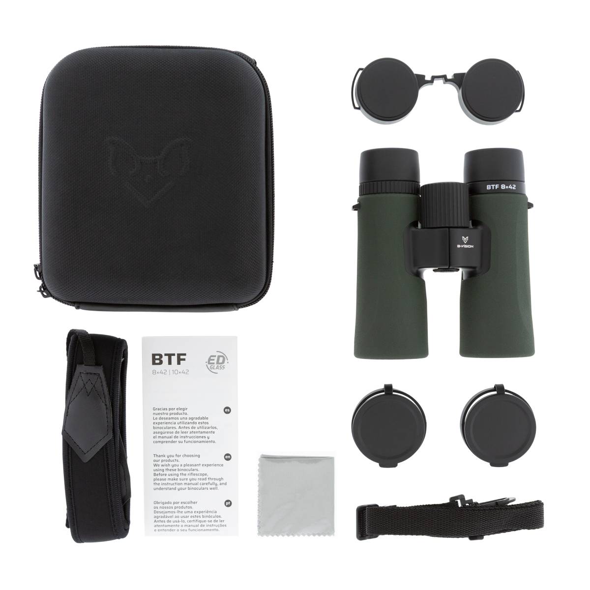 Prismáticos BTF 8×42 ED B-Vision - Verde Verde-5
