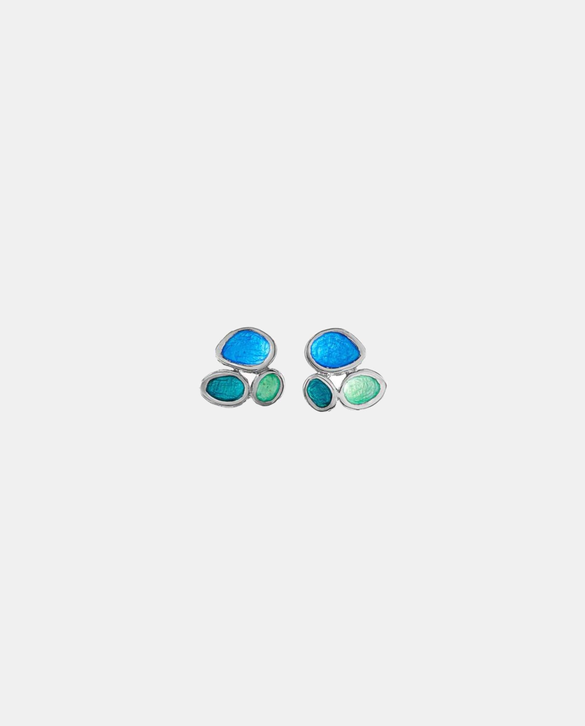 Imagen 0 de Pendientes pequeños plateados gaudí jewelry fruits Azul