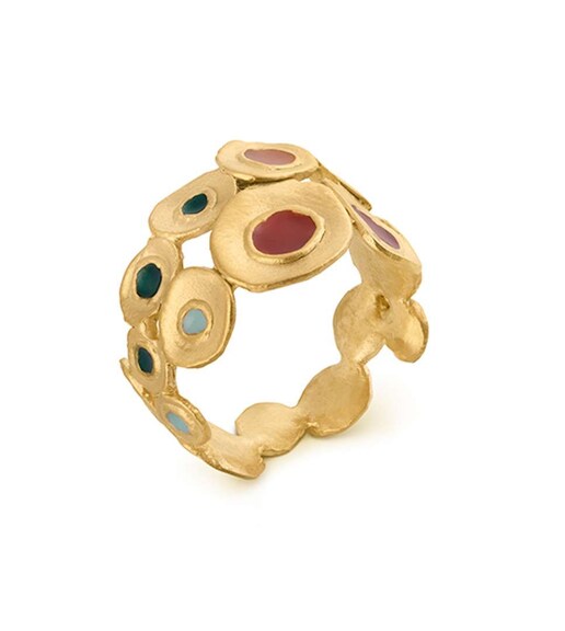 Imagen 0 de Anillo ancho Favorita Colors con esmalte multicolor