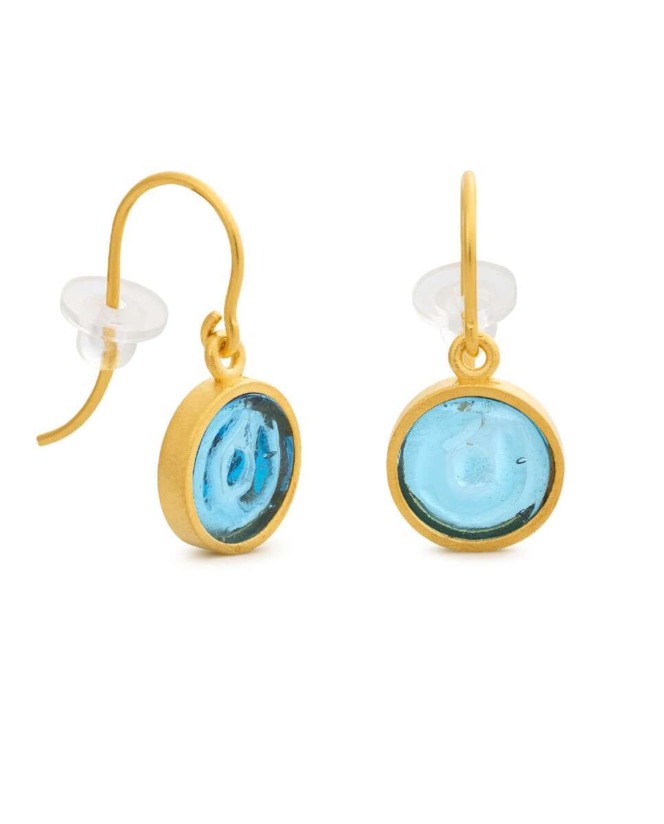 Pendientes dorados Gaudí Jewelry Casa Batlló azul Azul-1