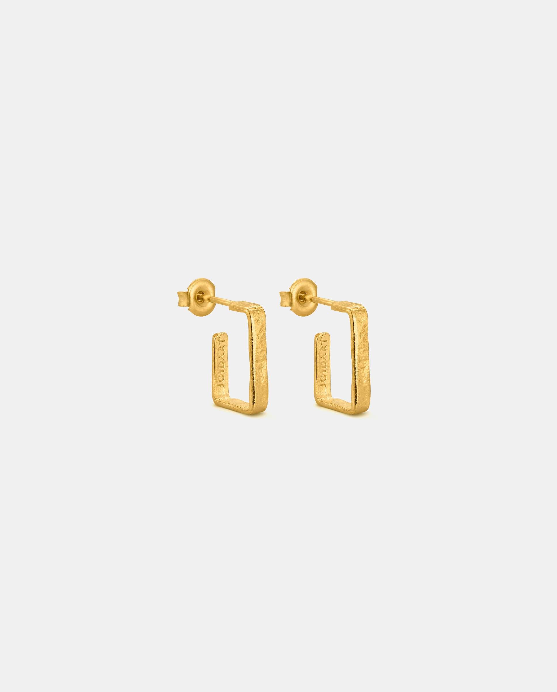 Pendientes de aro rectangulares pequeños lignis estrechos - Joidart - Dorado Dorado-1