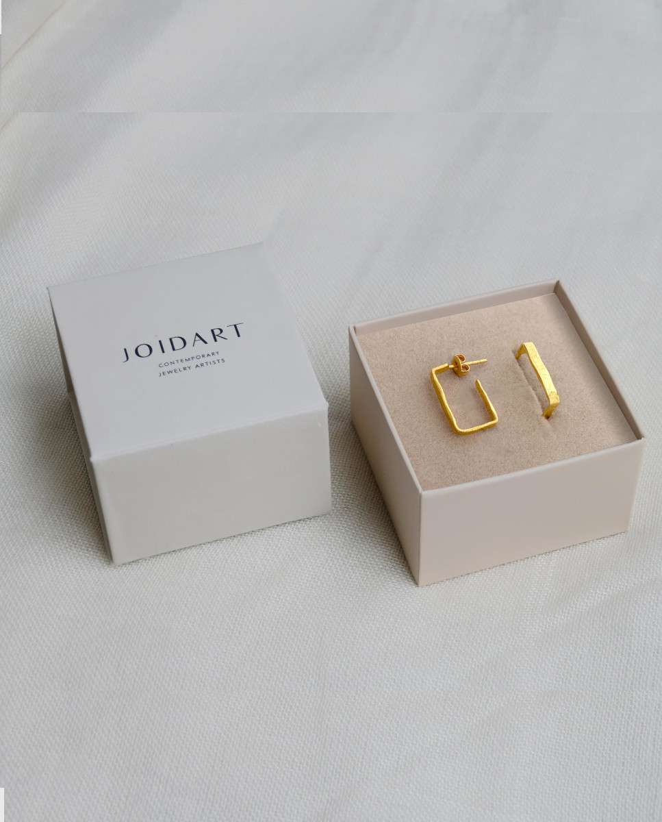Pendientes de aro rectangulares medianos lignis estrechos - Joidart - Dorado Dorado-4