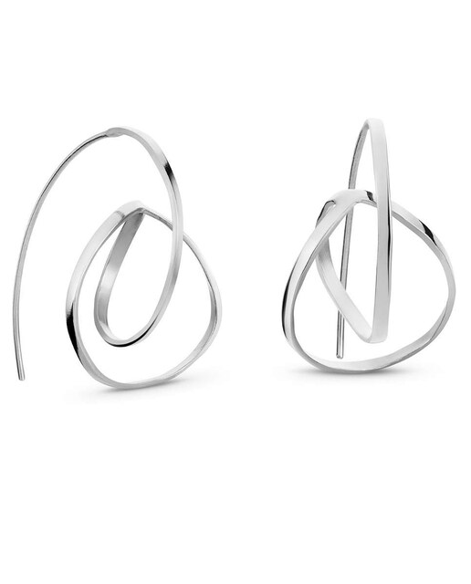 Imagen 0 de Pendientes medianos Embolic de plata brillante