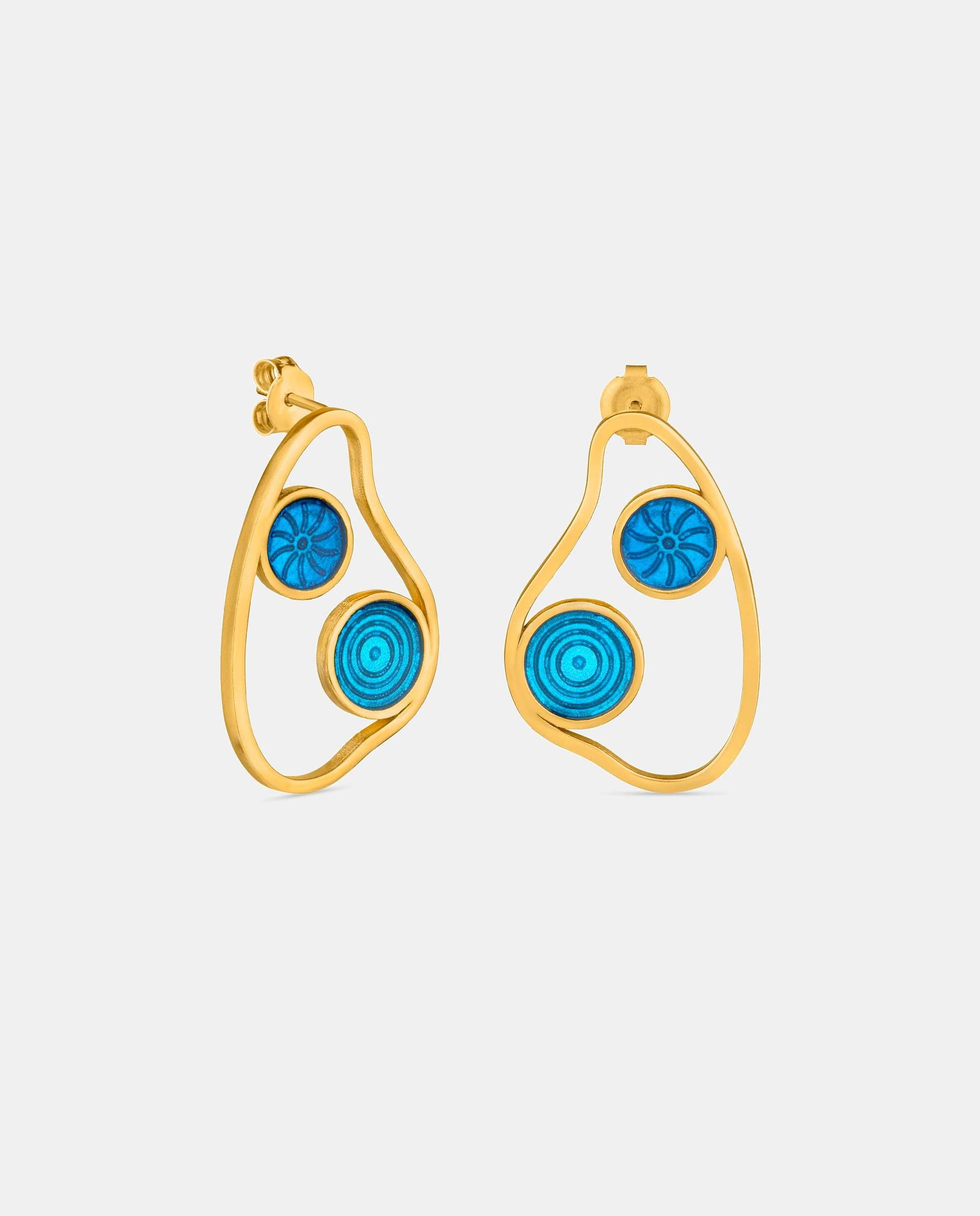 Pendientes dorados gaudí jewelry cibas - Joidart - Azul Azul-1
