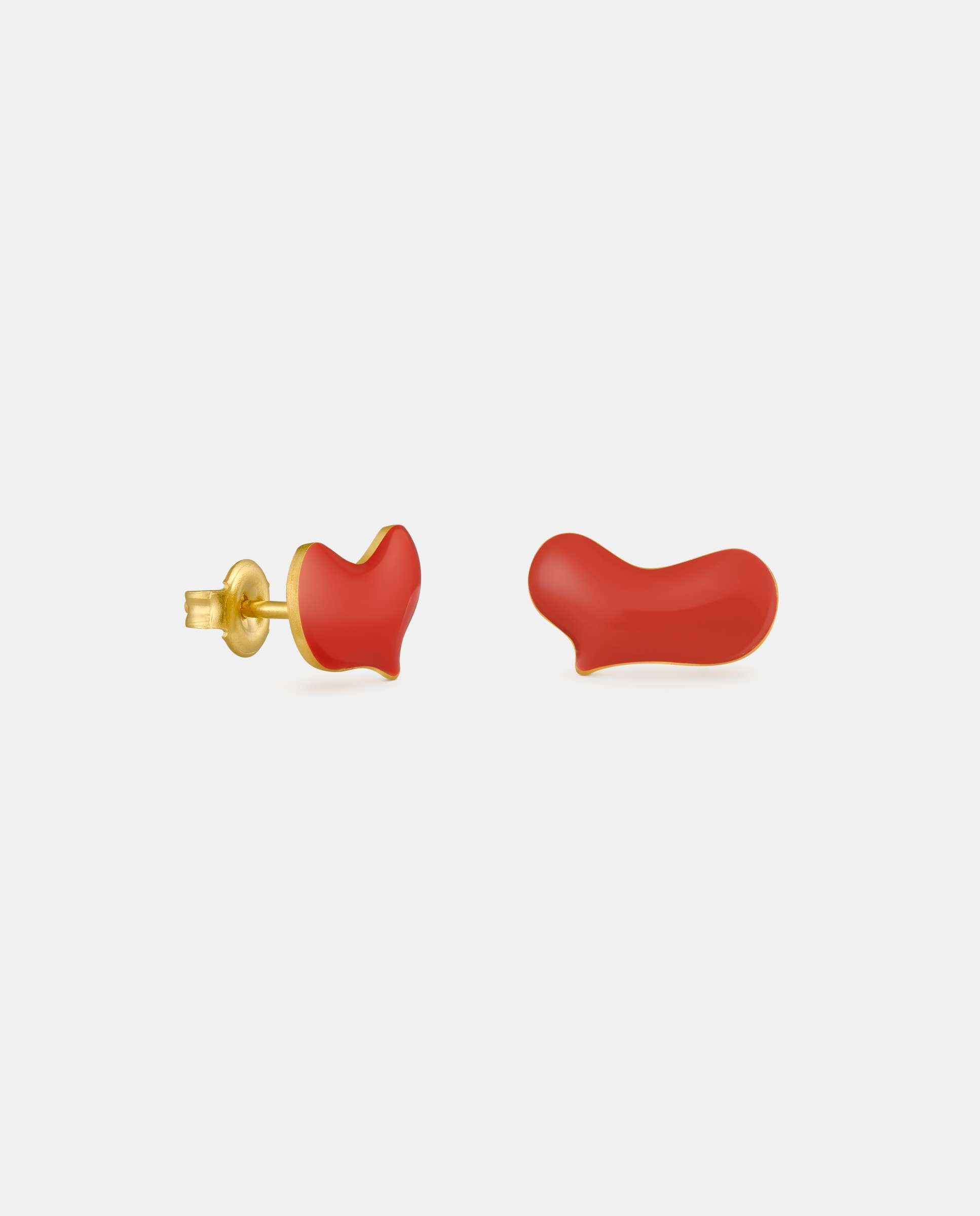 Imagen 1 de Pendientes miró jewelry bañado en oro con esmalte rojo en forma de corazón - Joidart - Rojo Rojo