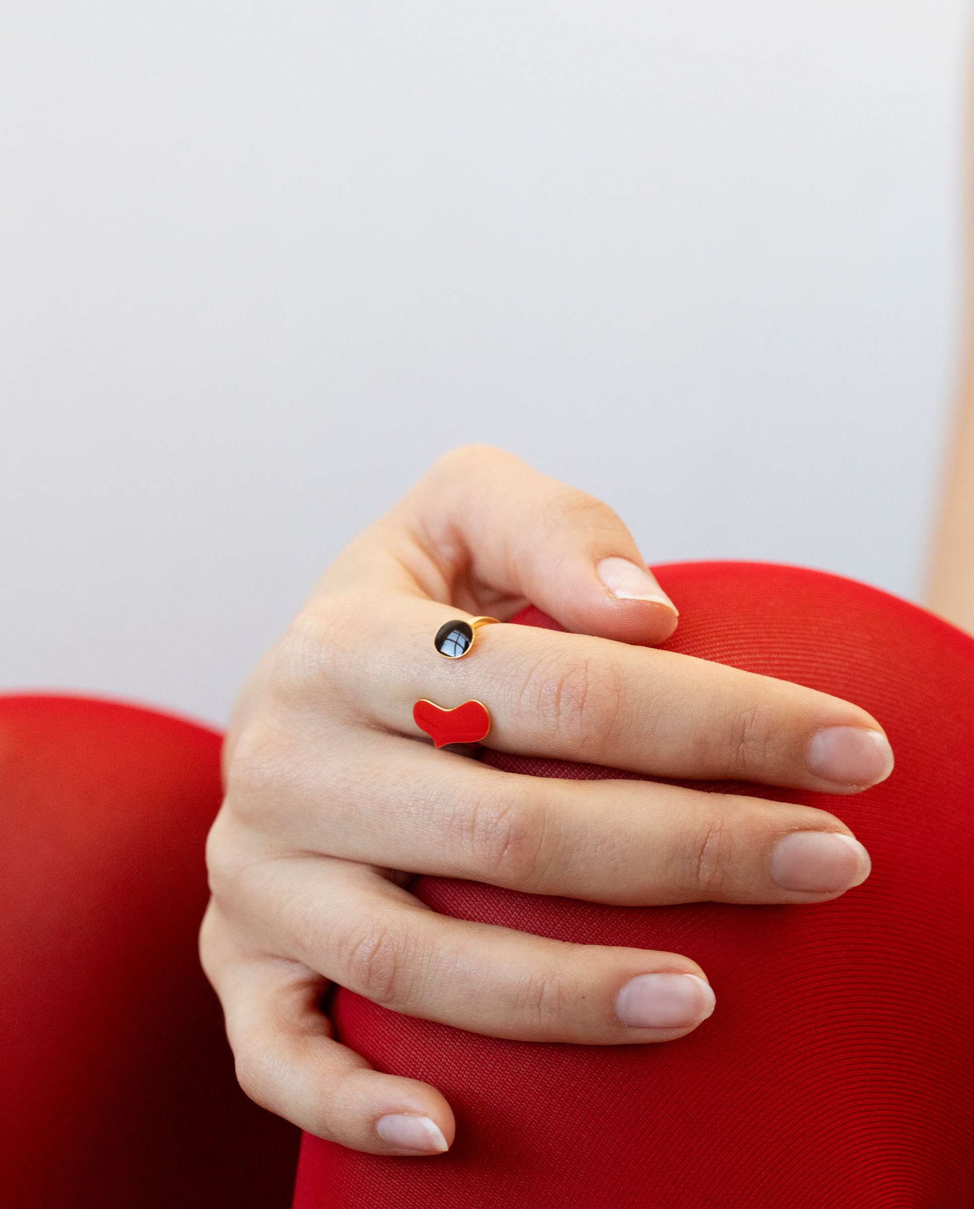 Anillo miró jewelry bañado en oro con esmalte colorido corazón - Joidart - Multicolor Multicolor-2