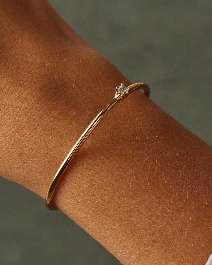 Pulsera dorada con pedrería blanca - Apodemia - Blanco Blanco-3