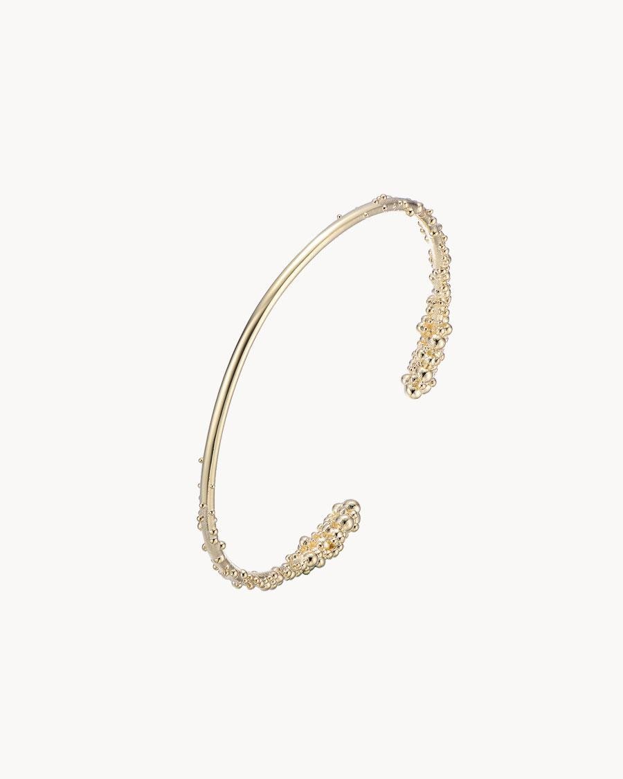 Brazalete rígido fino con esferas detalle de pedrería - Apodemia - Oro Oro-1