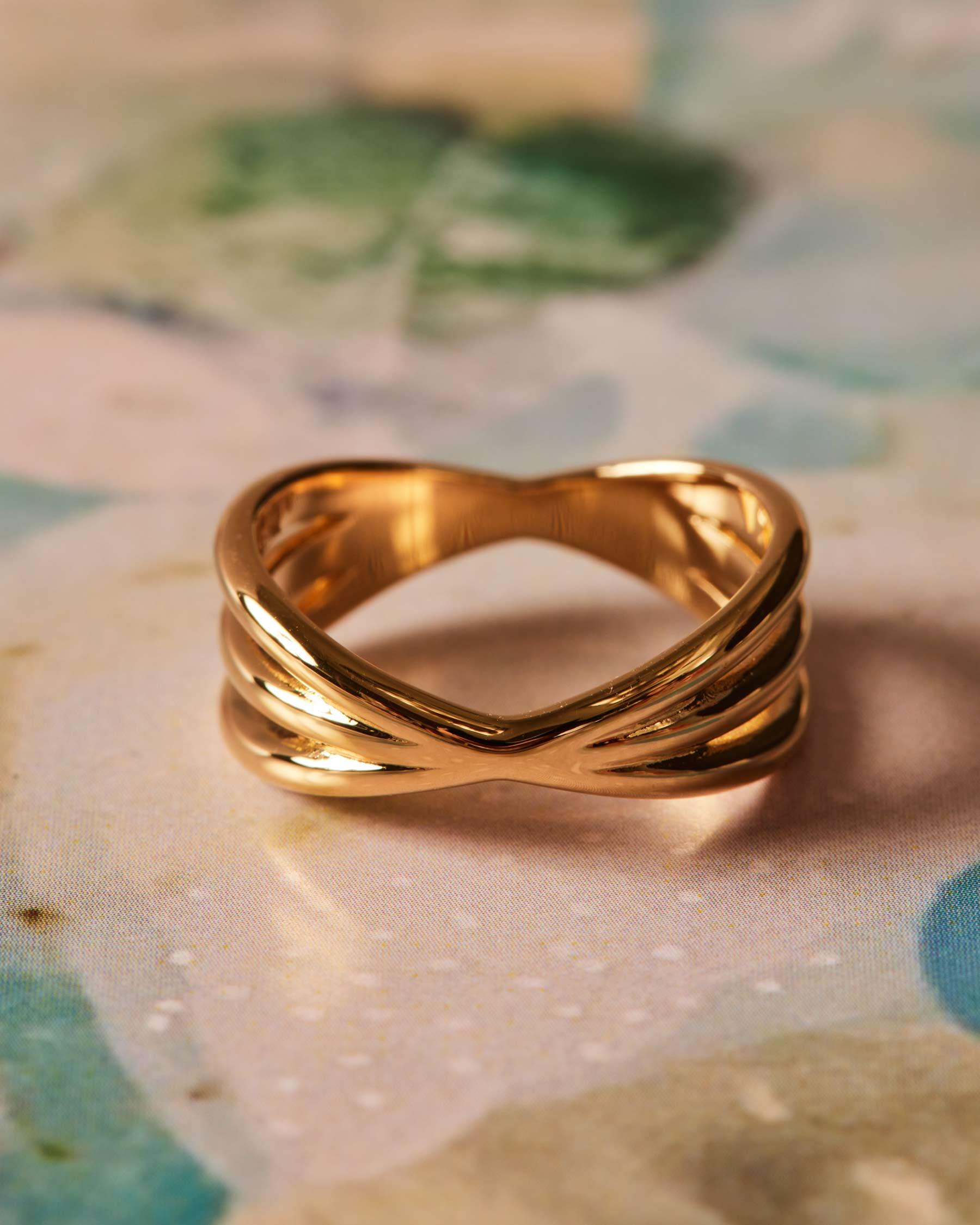 Anillo triple liso - Apodemia - Oro Oro-2