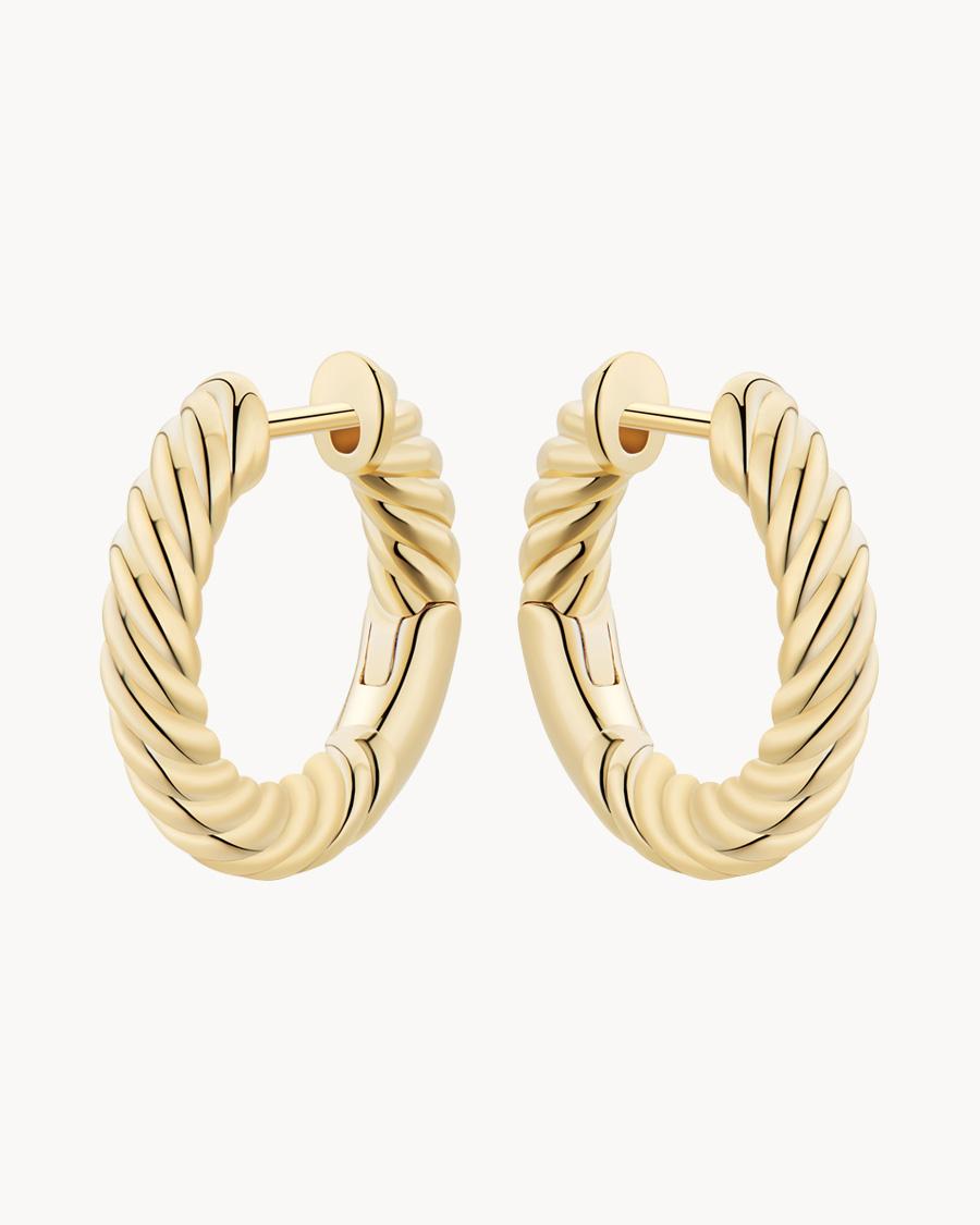Pendientes de aro con diseño trenzado - Apodemia - Oro Oro-1