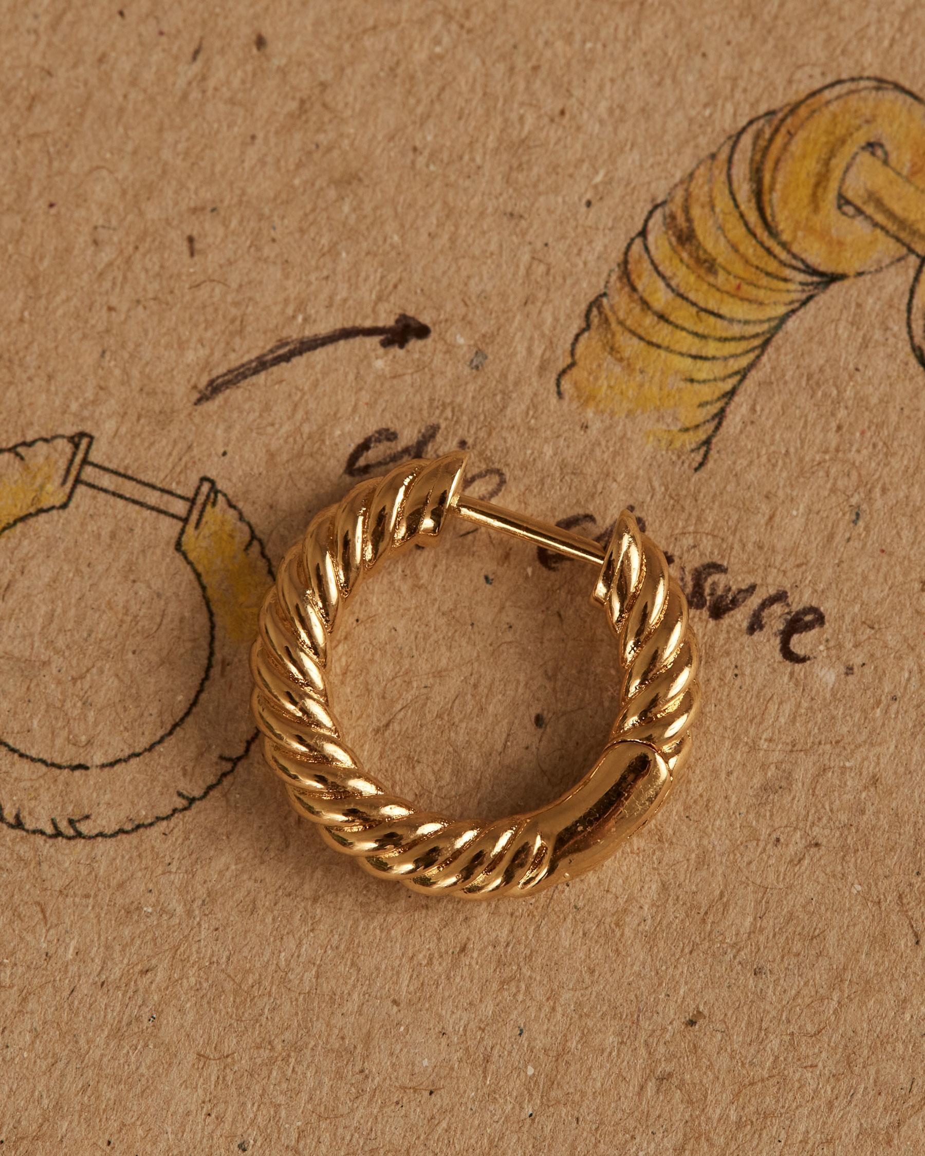 Pendientes de aro con diseño trenzado - Apodemia - Oro Oro-3