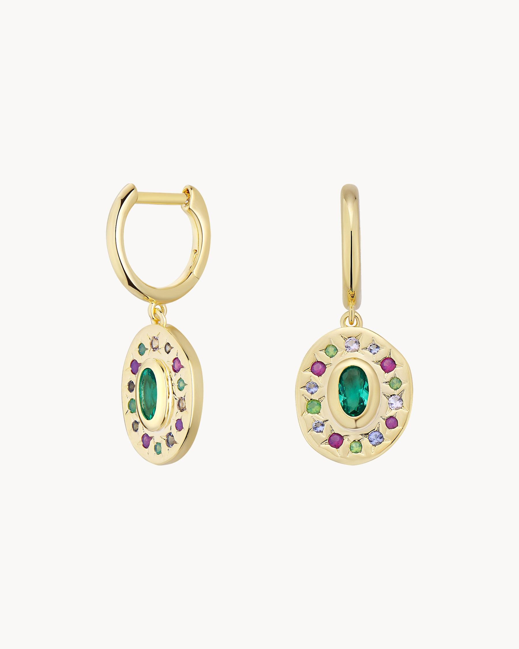 Pendientes aro nefertiti bañado en oro de 18kt - Apodemia - Multicolor Multicolor-1
