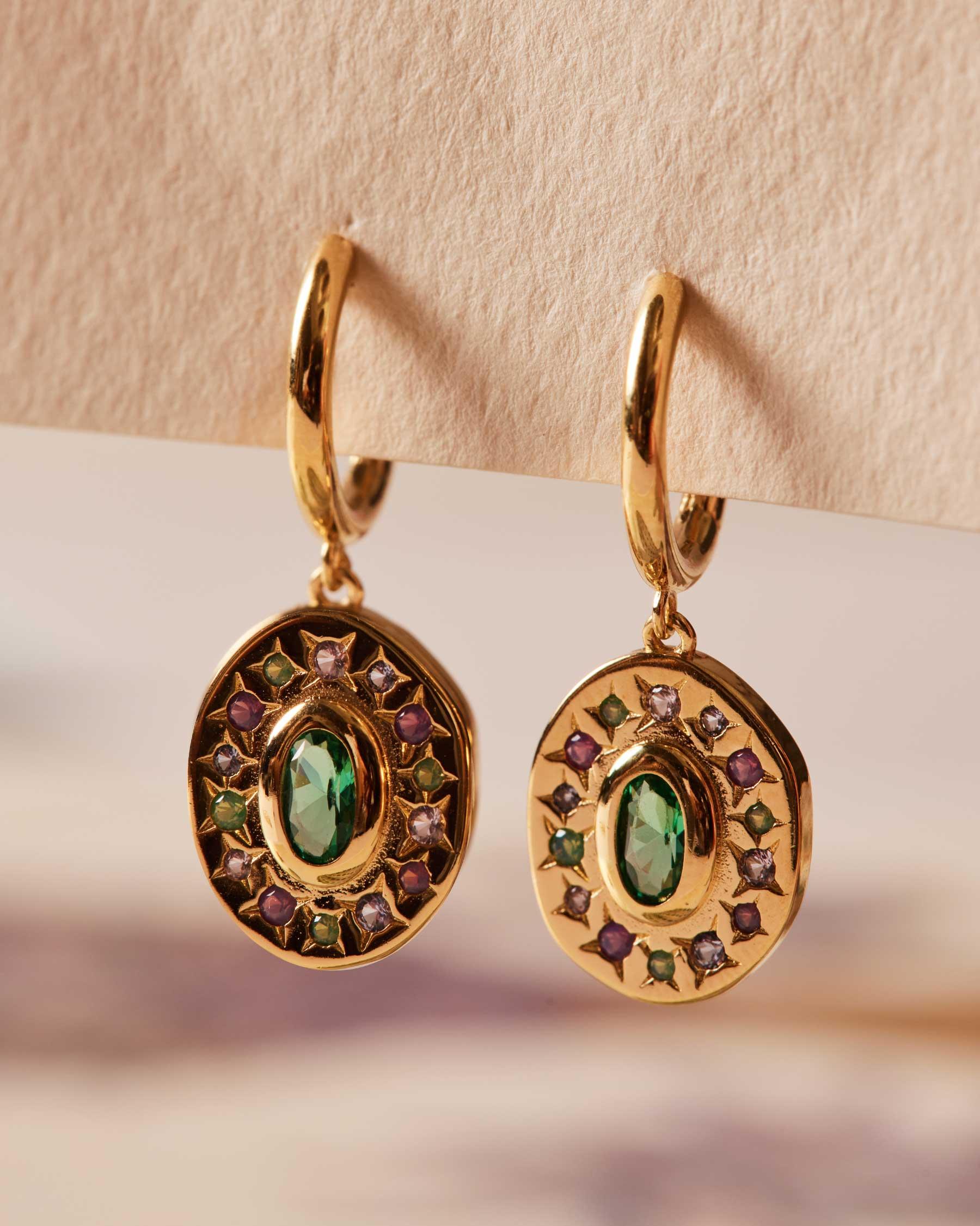 Pendientes aro nefertiti bañado en oro de 18kt - Apodemia - Multicolor Multicolor-2