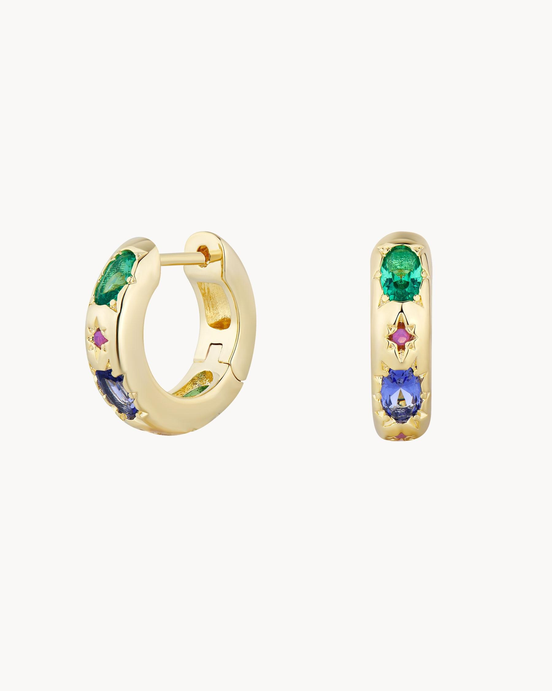 Pendientes aro bulky nefertiti bañado en oro de 18kt - Apodemia - Multicolor Multicolor-1
