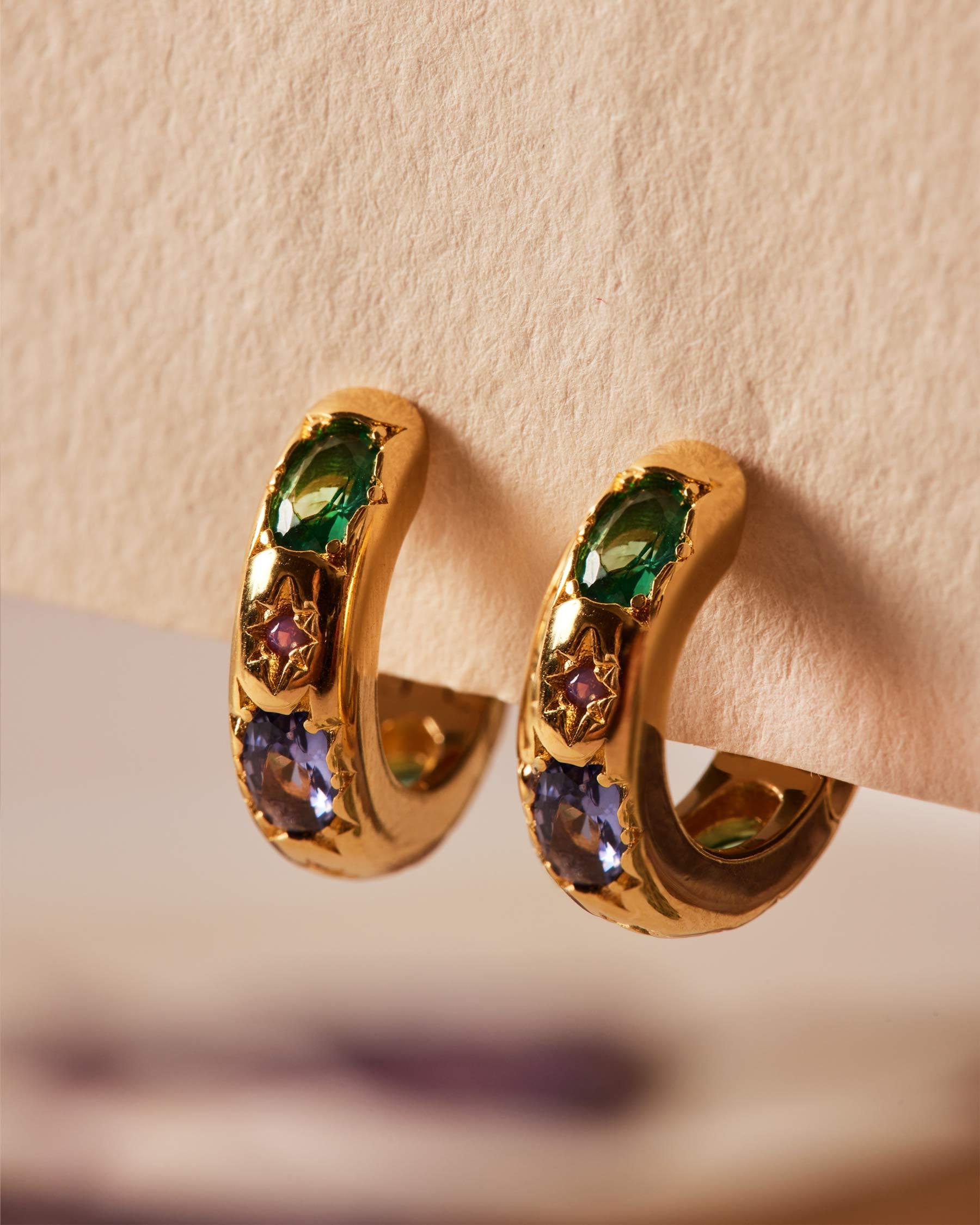 Pendientes aro bulky nefertiti bañado en oro de 18kt - Apodemia - Multicolor Multicolor-2