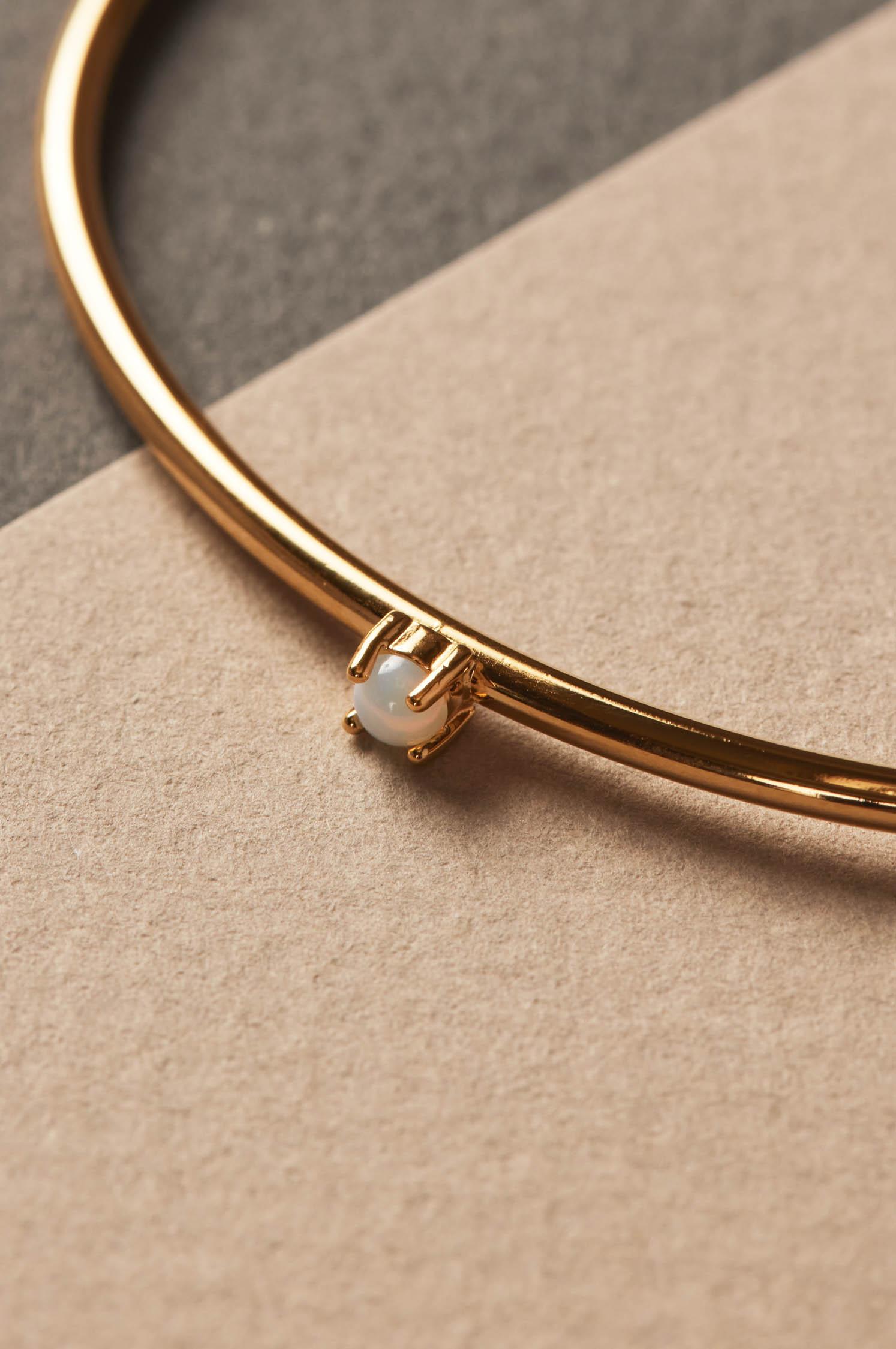 Brazalete rígido fino con piedra - Apodemia - Morado Morado-2