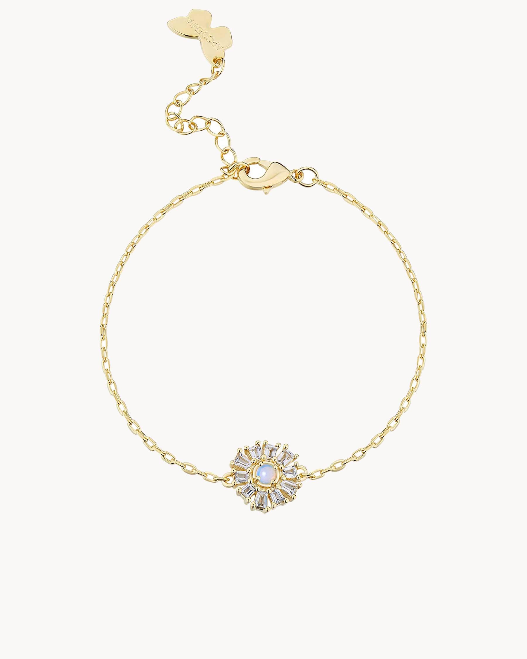 Pulsera de cadena con flor en pedrería - Apodemia - Azul Azul-1