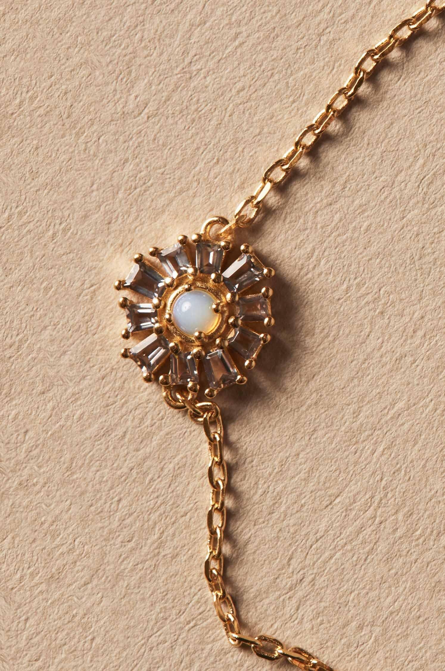 Pulsera de cadena con flor en pedrería - Apodemia - Azul Azul-2