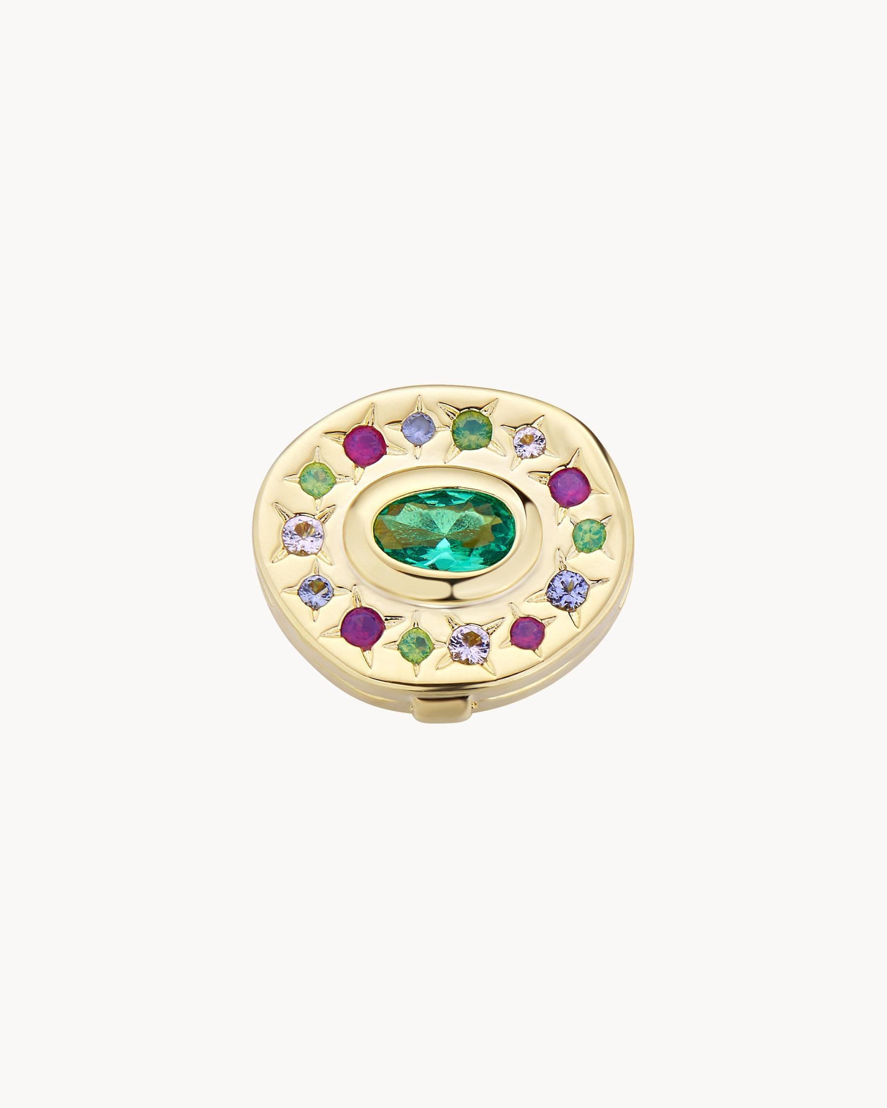 Charm redondo con detalle de pedrería Multicolor Apodemia Multicolor-1